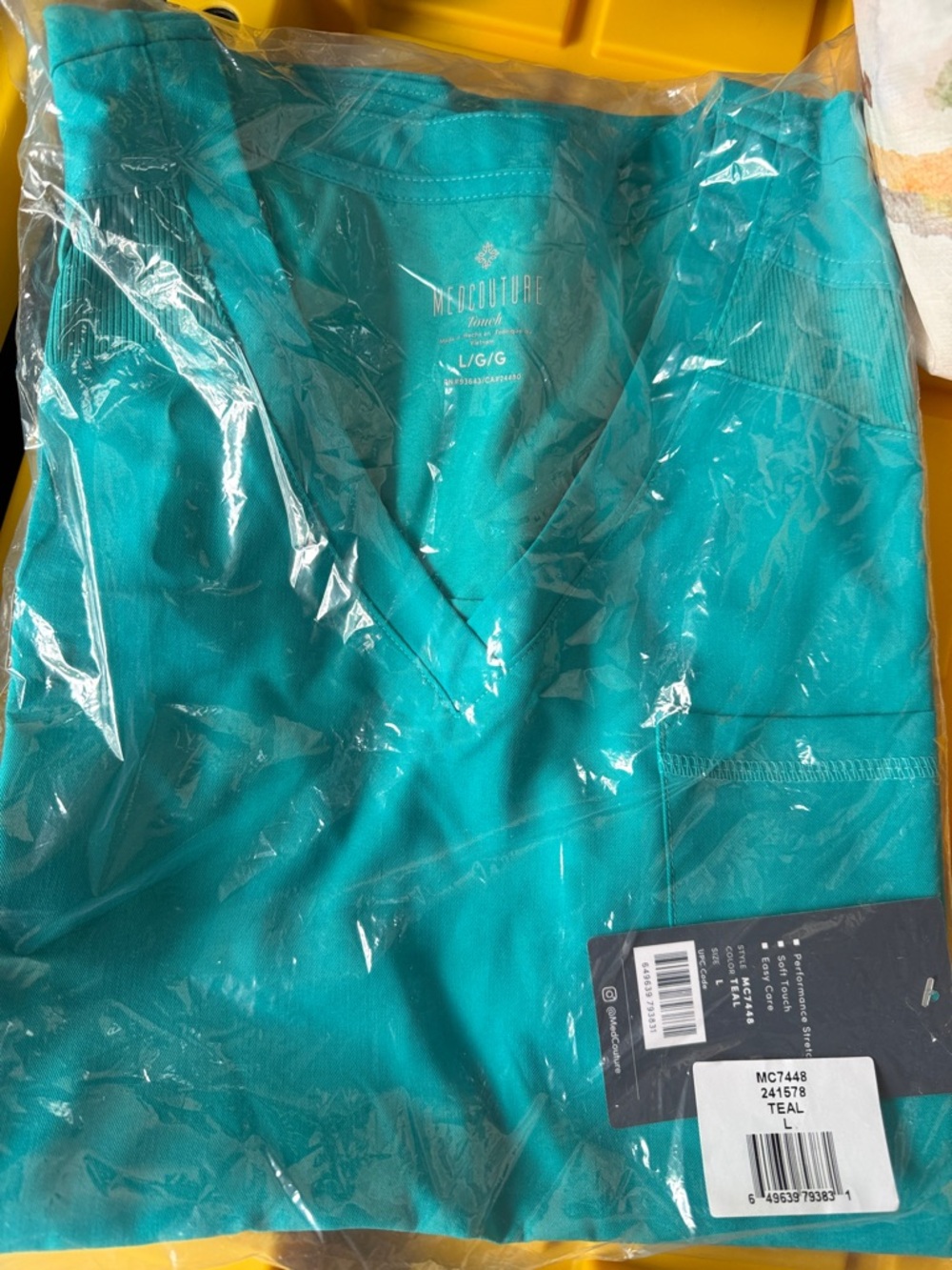 Med Couture Teal V-Neck Scrub Top
